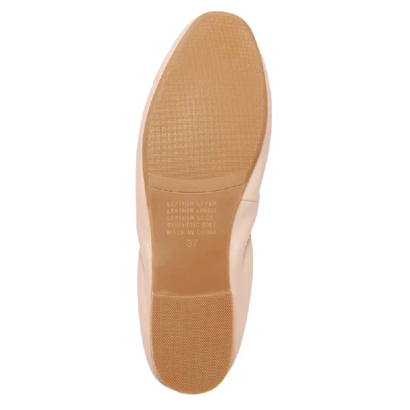 Allegra Flat in Blush Leather