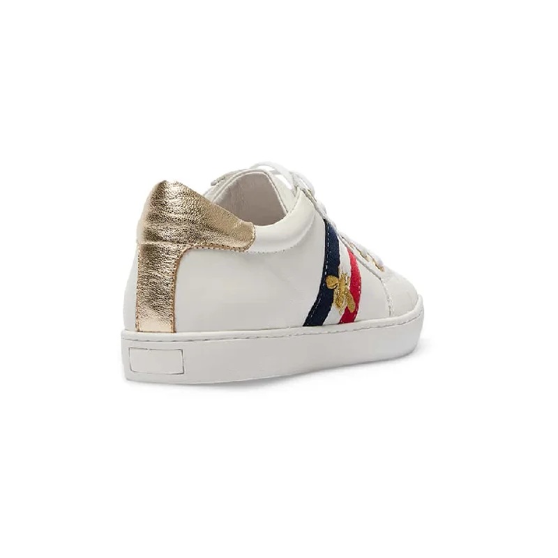 Belem Sneaker in White And Gold Leather