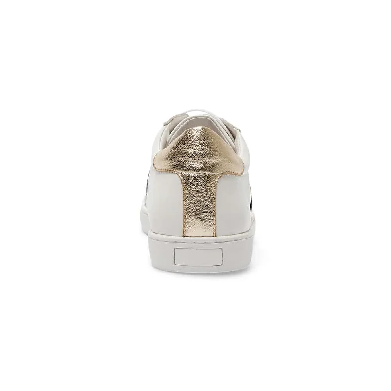 Belem Sneaker in White And Gold Leather