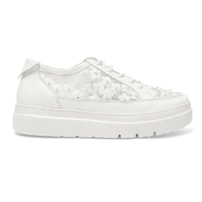 Benny Sneaker in White Pearl Leather