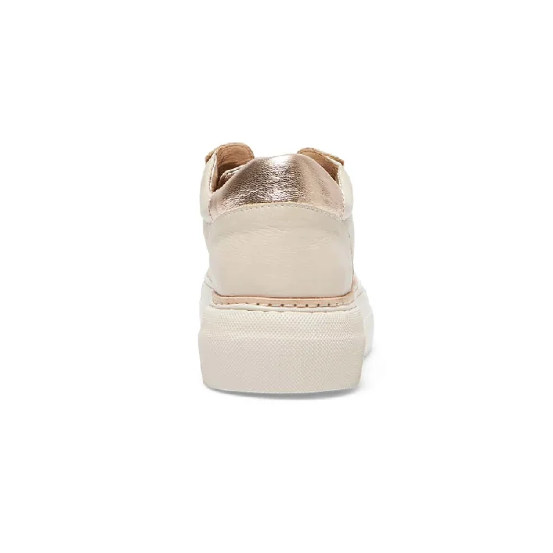 Buffy Sneaker in Ivory And Gold Leather