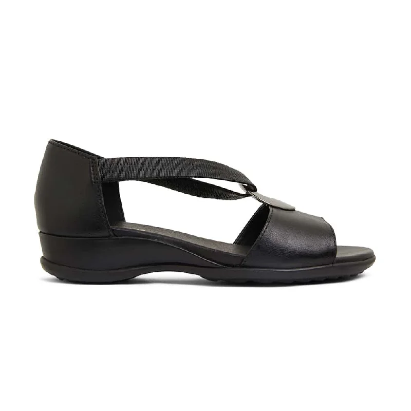 Caroline Sandal in Black Leather