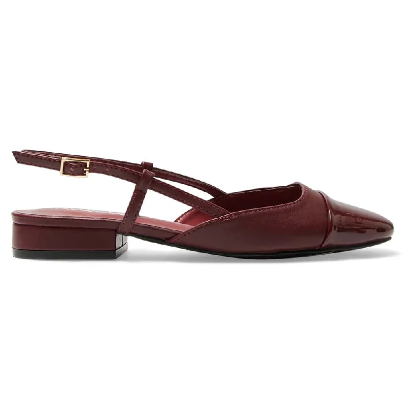 Cleo Flat in Cherry Patent