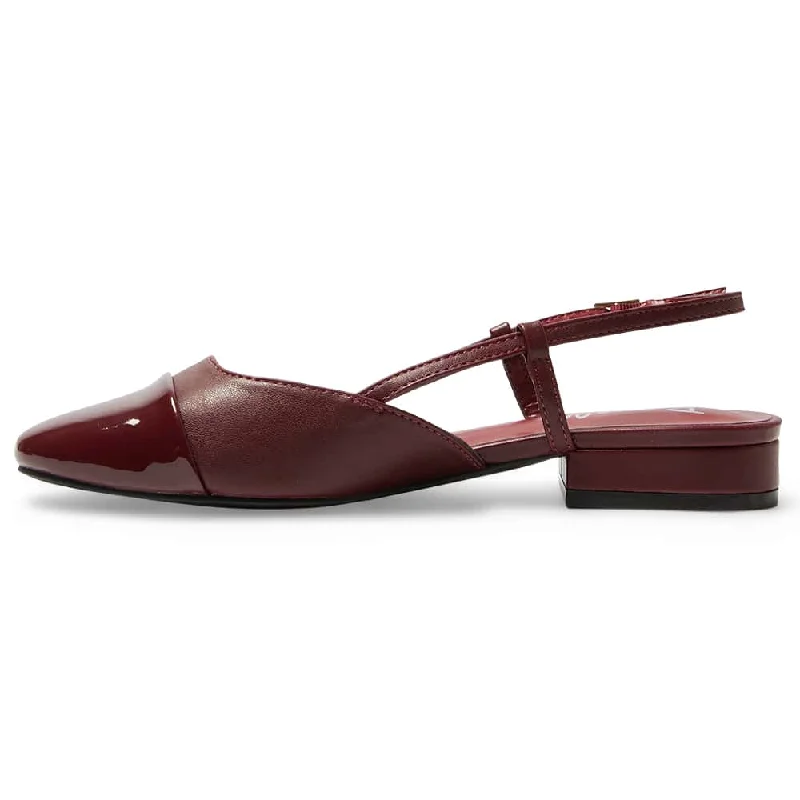 Cleo Flat in Cherry Patent