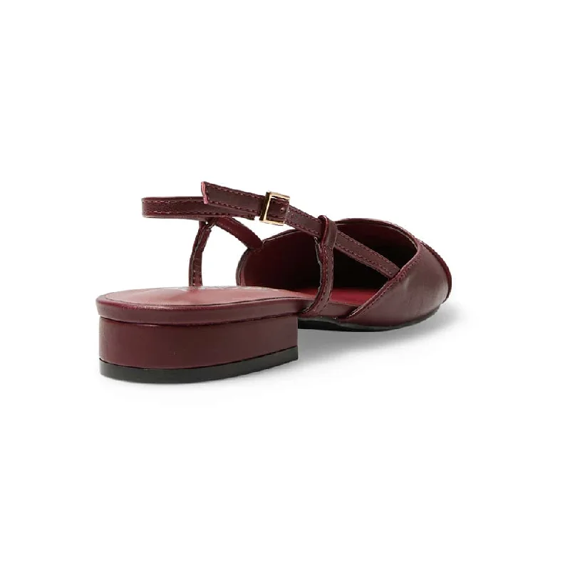 Cleo Flat in Cherry Patent