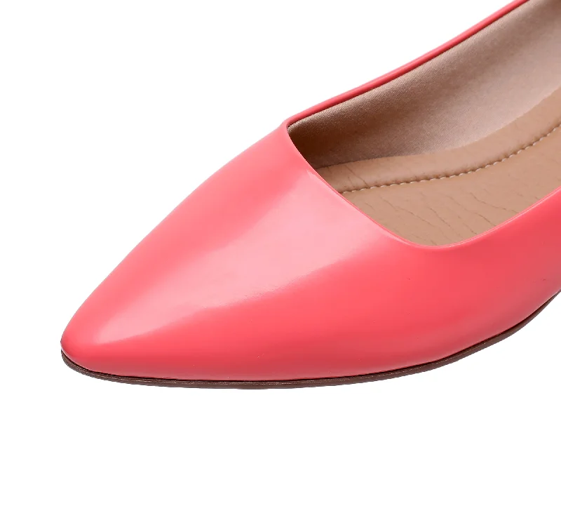 Gleaming Ballet Flat Shoe - Coral Patent (274.047)