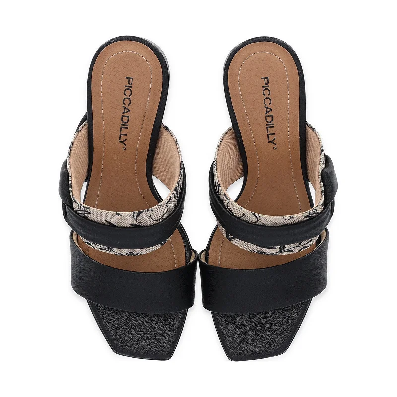 Chunky Charm Dual Strap Sandal - Black (626.008)