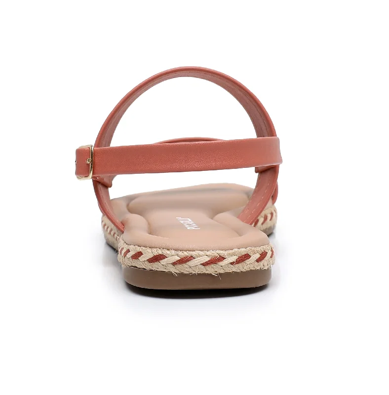 Slip-On Flats with Braided Strap - Coral (404.045)