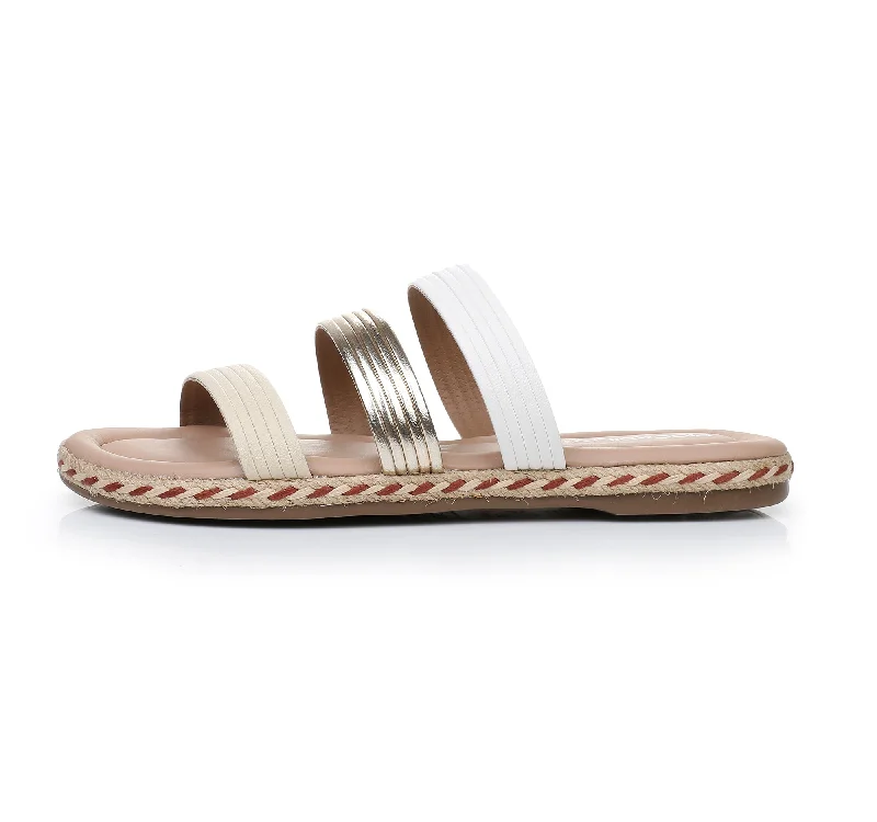 Vegan Triple Band Sandal - White Gold (404.044)