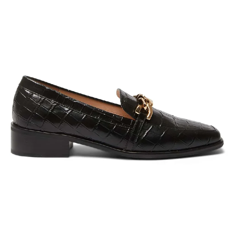 Dalton Loafer in Black Croc