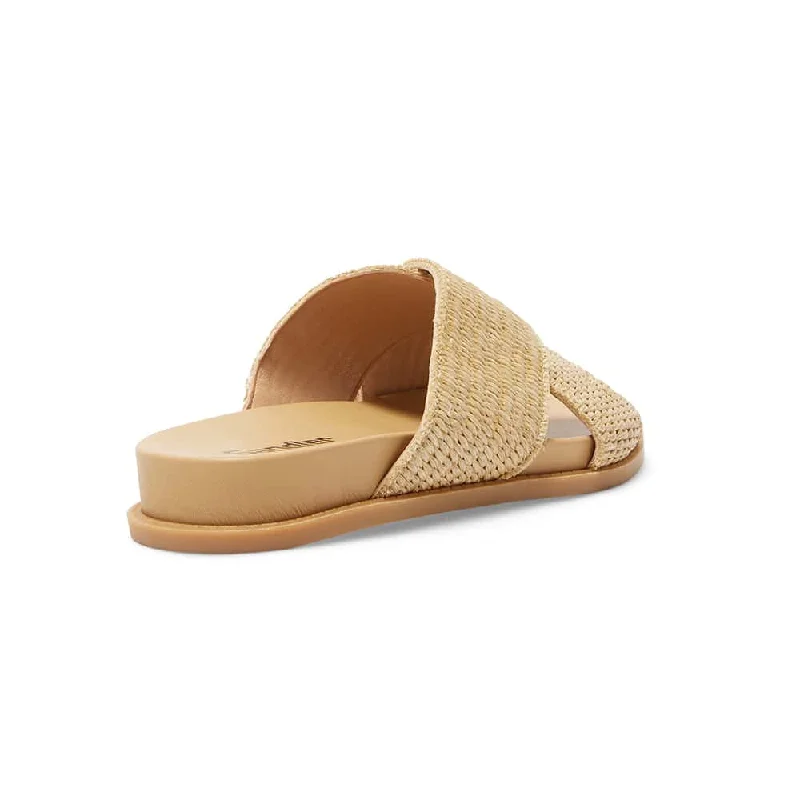 Dayna Slide in Tan Raffia