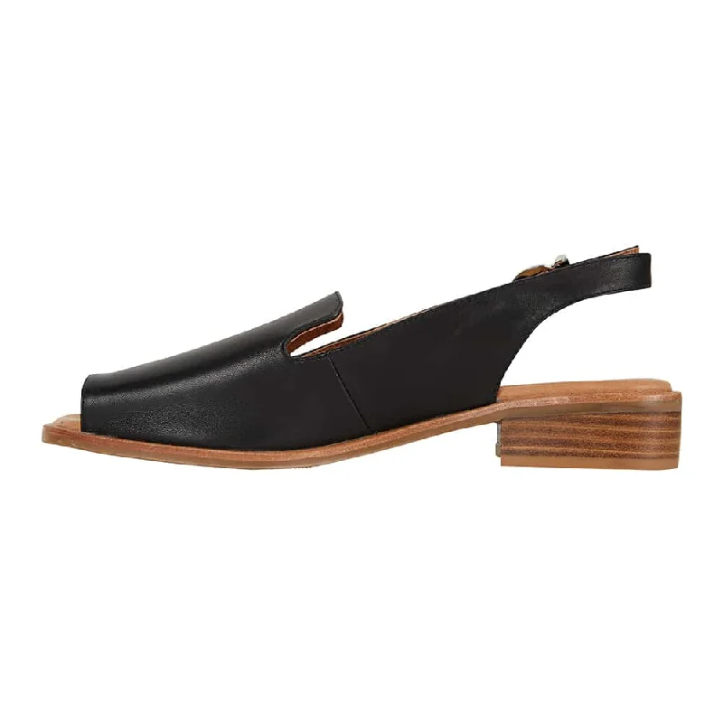 Delaney Sandal in Black Leather