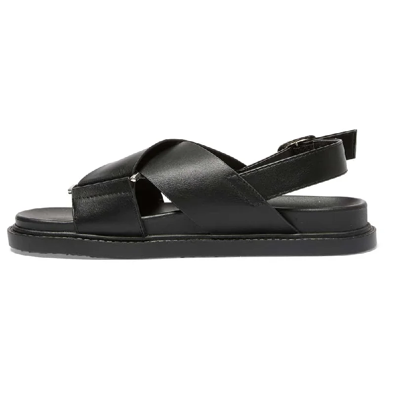 Fabian Sandal in Black Smooth