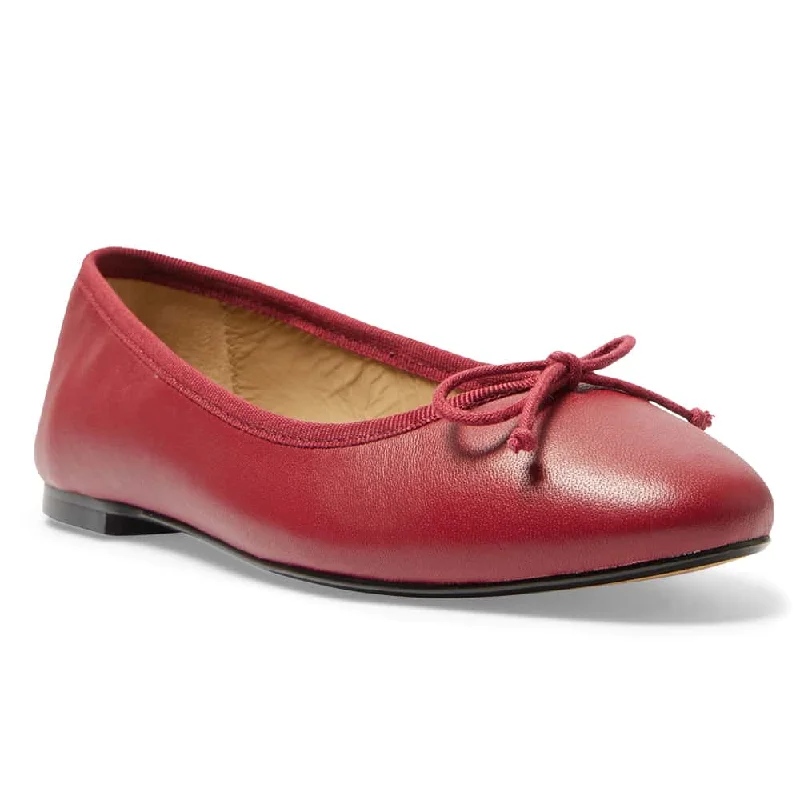 Fonteyn Flat in Red Leather