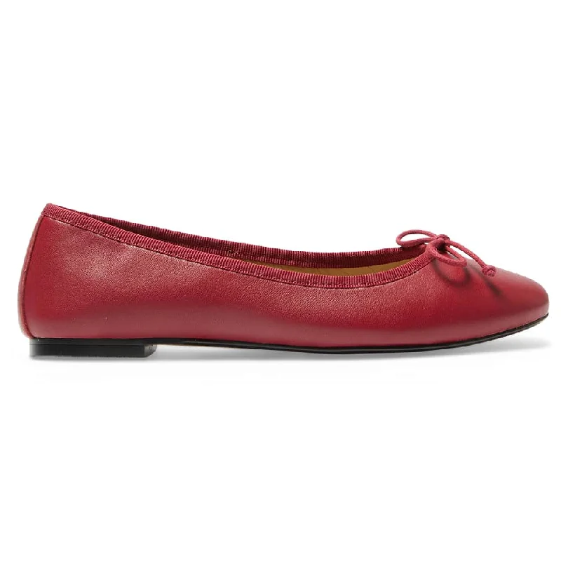 Fonteyn Flat in Red Leather