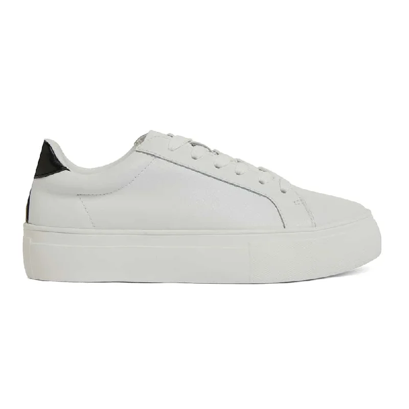 Frenzy Sneaker in White And Black Leather