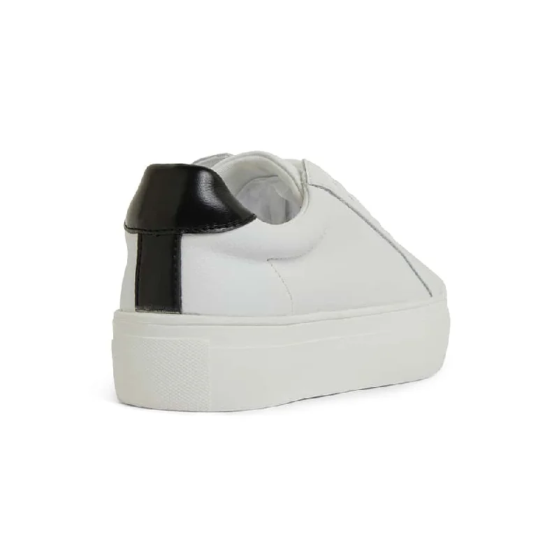 Frenzy Sneaker in White And Black Leather