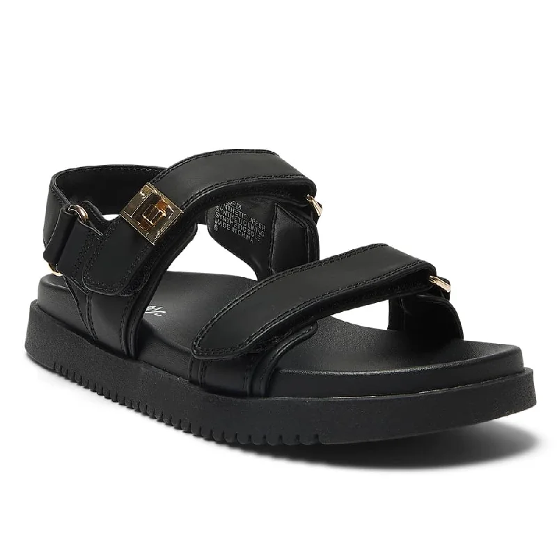 Hendrix Sandal in Black Smooth