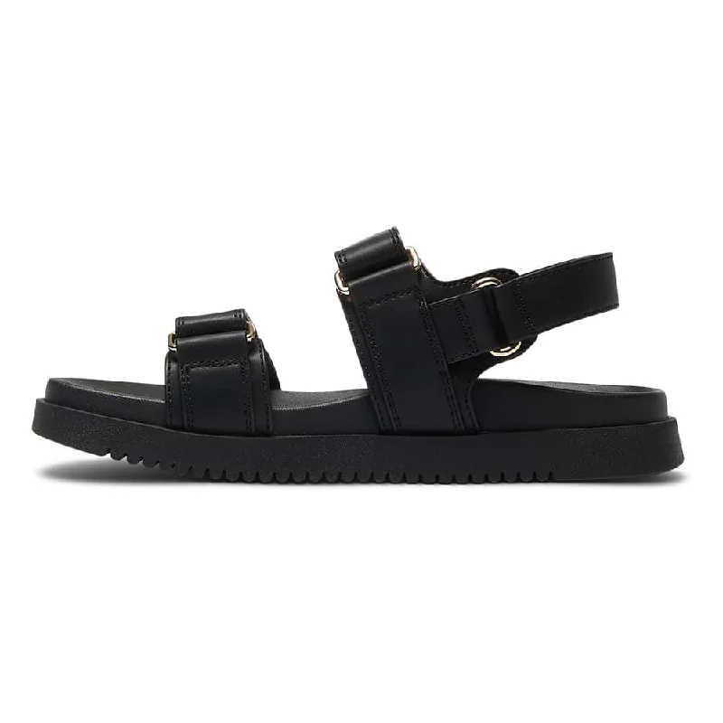 Hendrix Sandal in Black Smooth