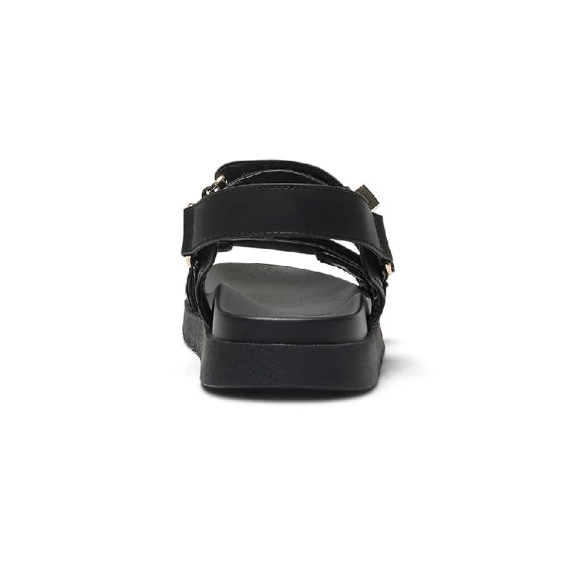 Hendrix Sandal in Black Smooth