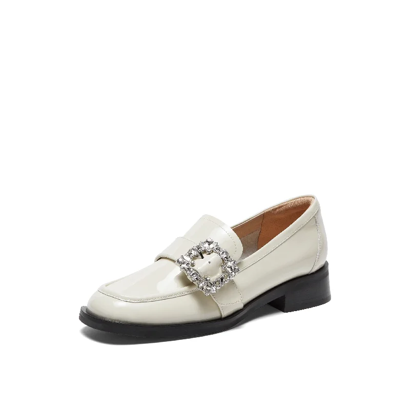 Crystal Buckle Loafers