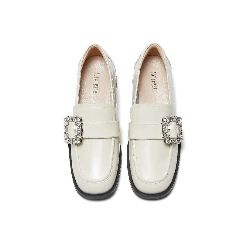 Crystal Buckle Loafers