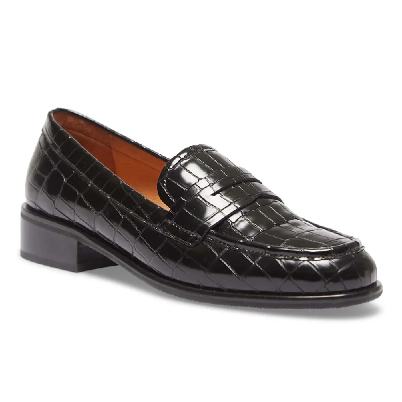 Kassidy Loafer in Black Croc