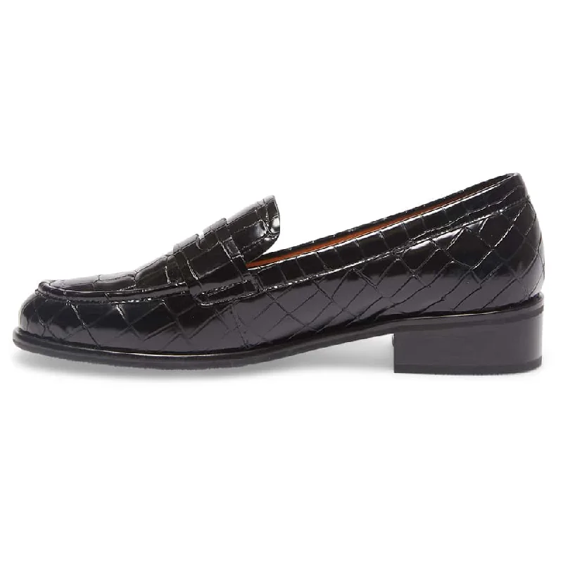 Kassidy Loafer in Black Croc