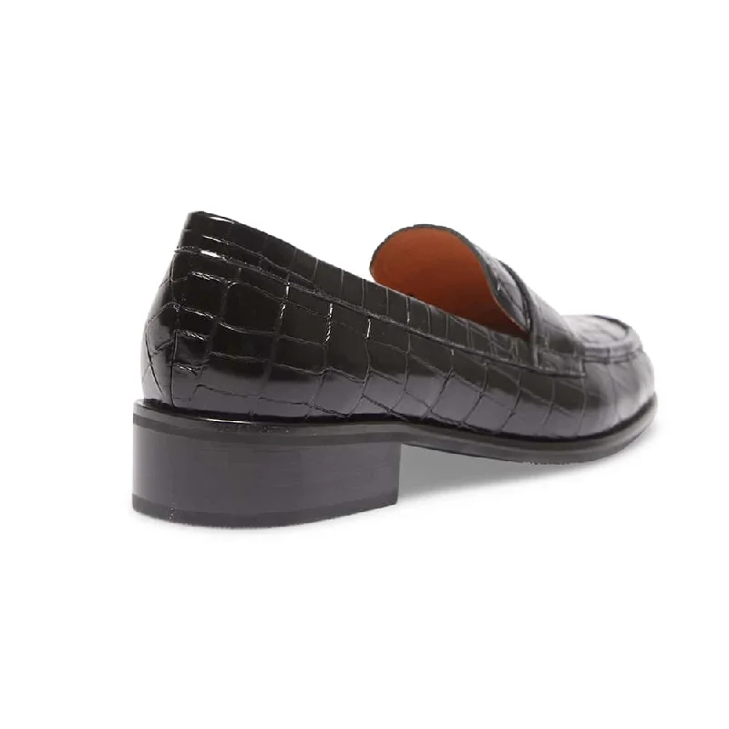 Kassidy Loafer in Black Croc