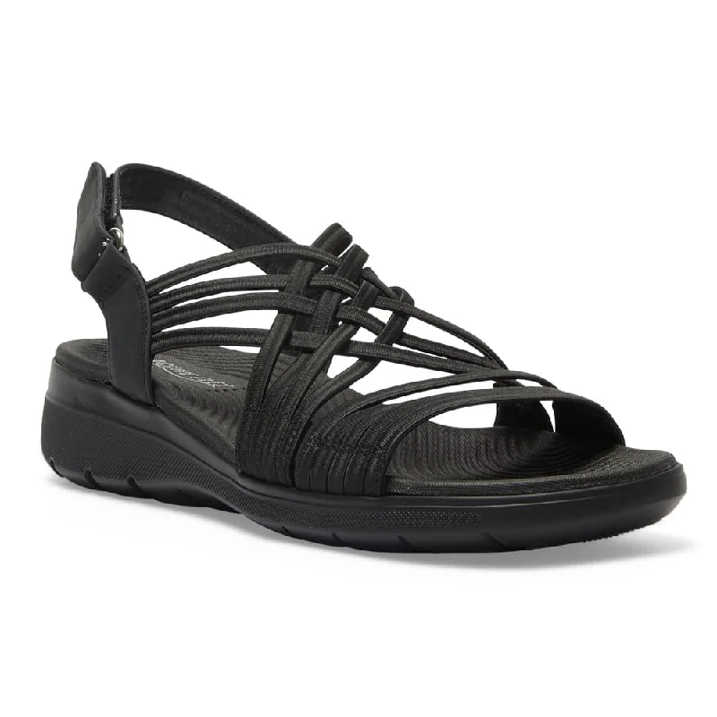 Luna Sandal in Black On Black