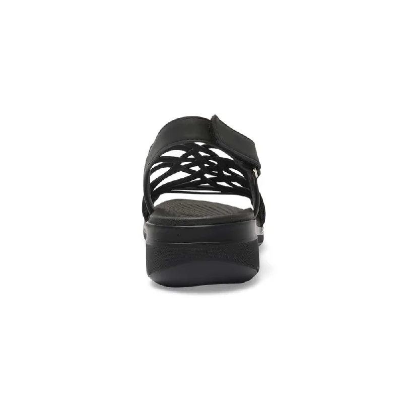 Luna Sandal in Black On Black