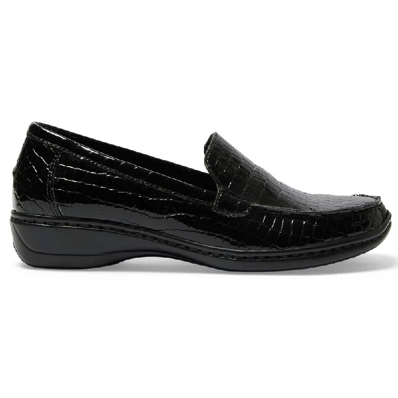 Maestro Loafer in Black Croc