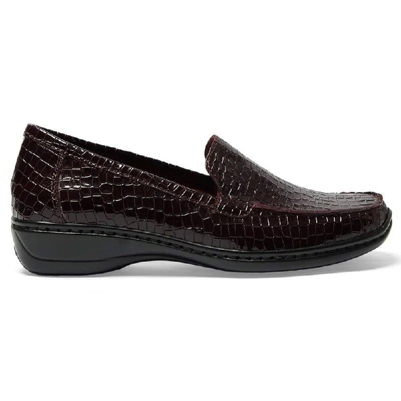 Maestro Loafer in Wine Patent Croc Croc