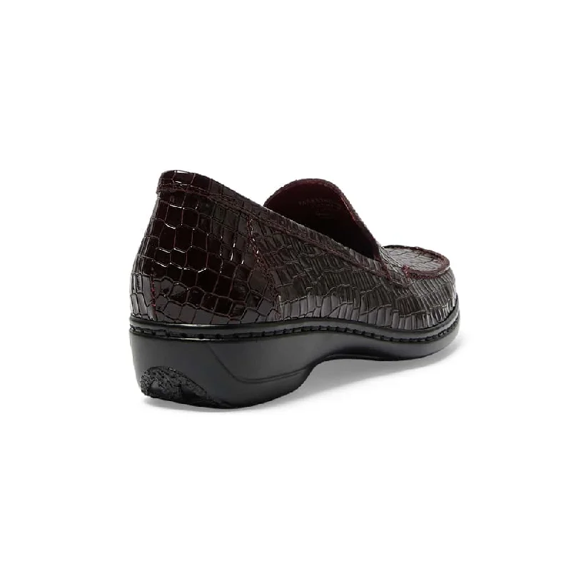 Maestro Loafer in Wine Patent Croc Croc