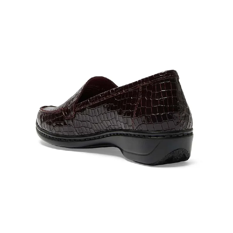 Maestro Loafer in Wine Patent Croc Croc