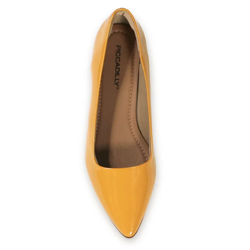 Gleaming Ballet Flat Shoe - Mustard Patent (274.047)