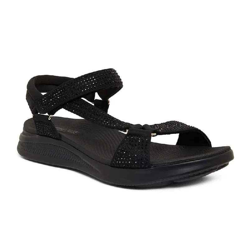 Naples Sandal in Black Diamante