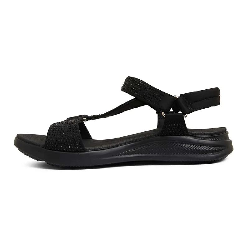 Naples Sandal in Black Diamante