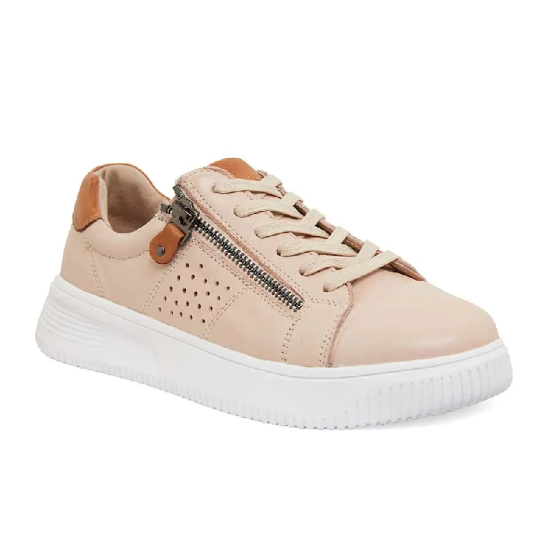 Novella Sneaker in Blush And Tan Leather