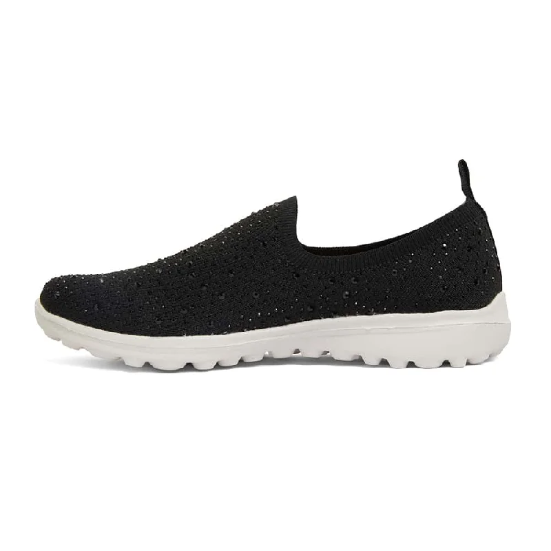 Parlour Sneaker in Black Diamante