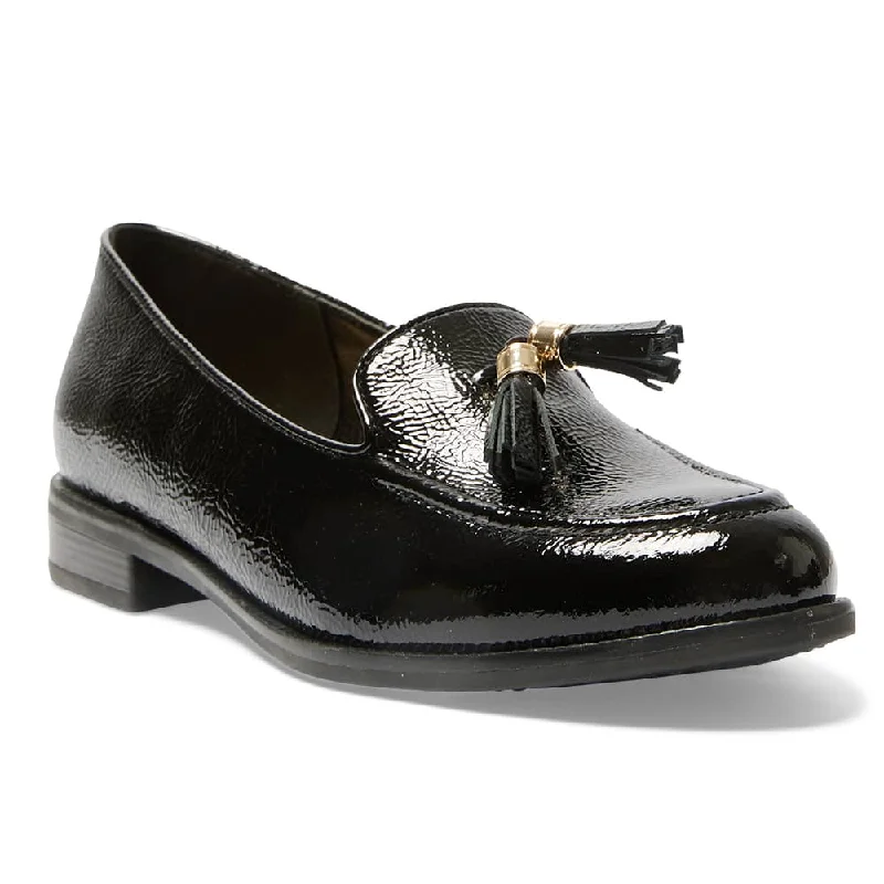 Preppy Loafer in Black Patent