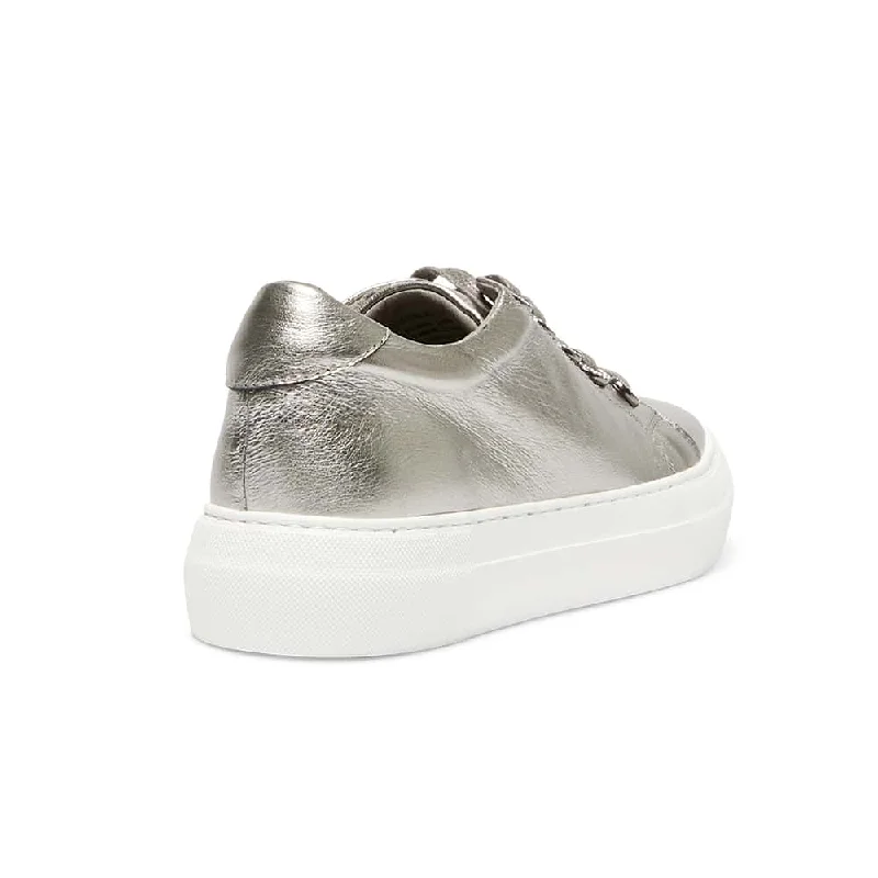 Prisila Sneaker in Silver Nappa Leather