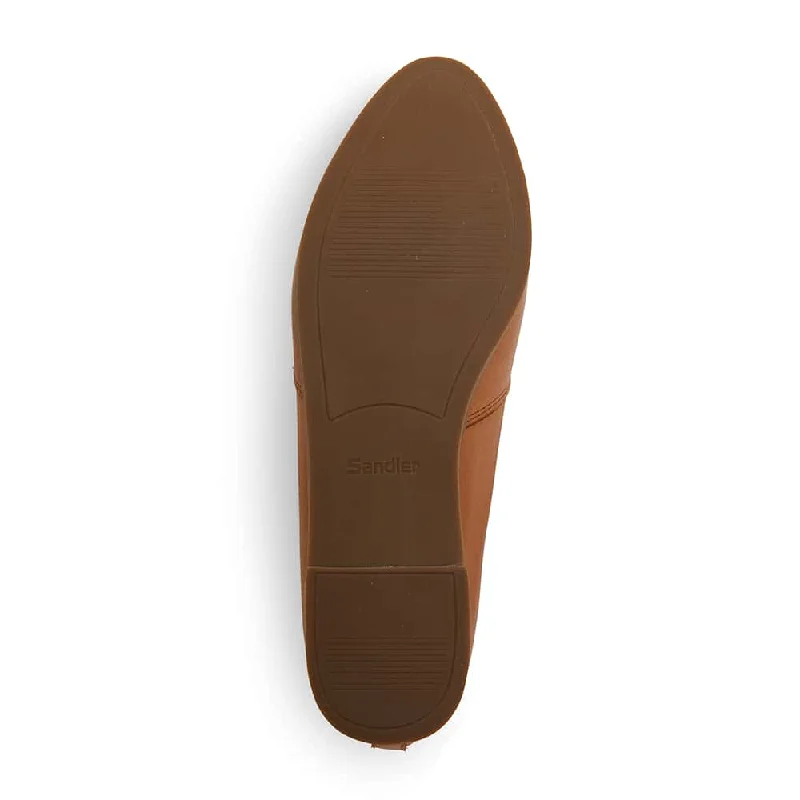 Rachael Flat in Tan Leather