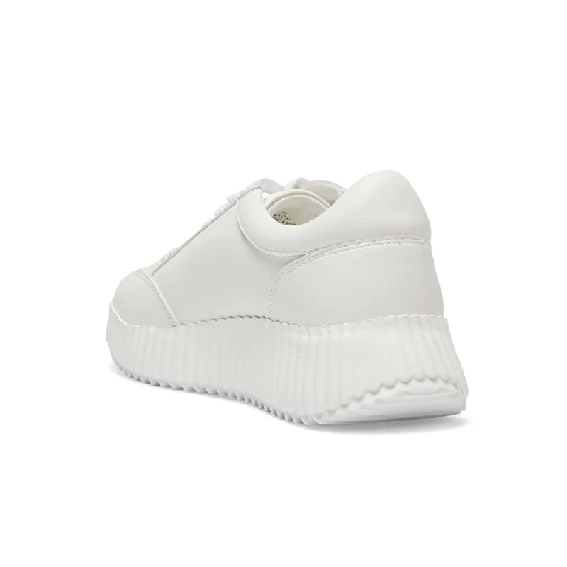 Track Sneaker in White Smooth