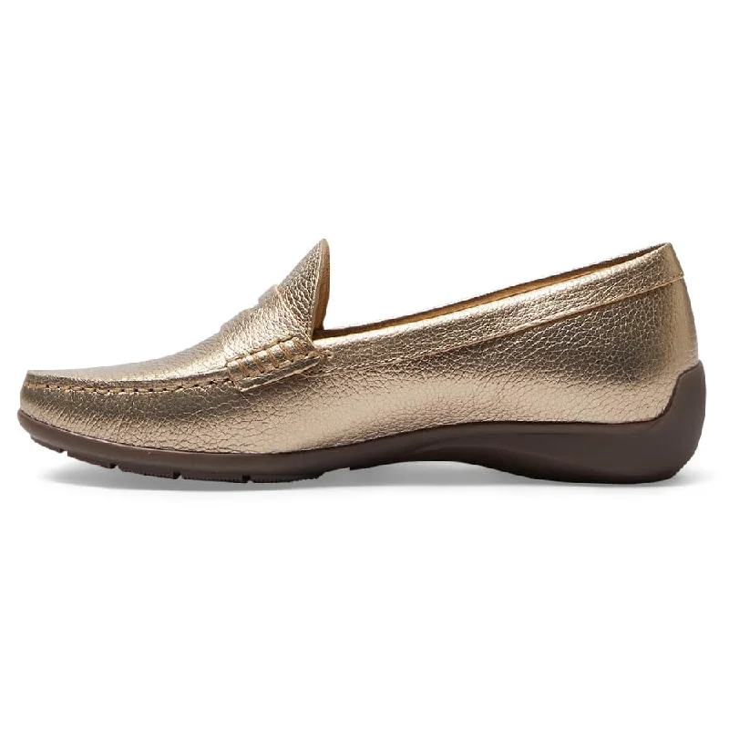 Travis Loafer in Gold Metallic Leather