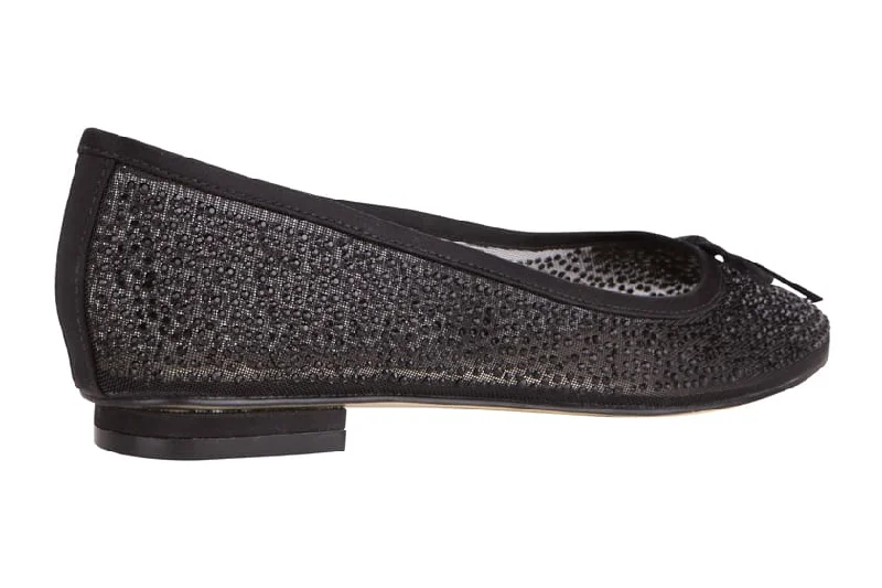 Twinkle Flat in Black Satin