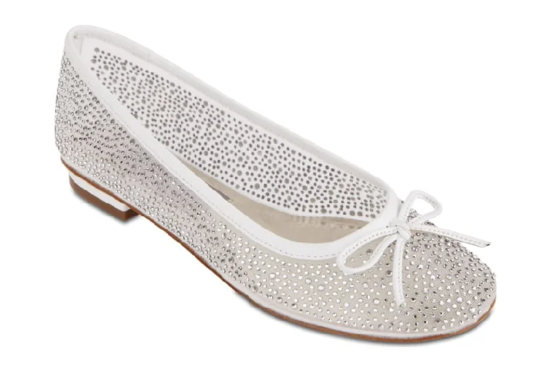 Twinkle Flat in White Satin