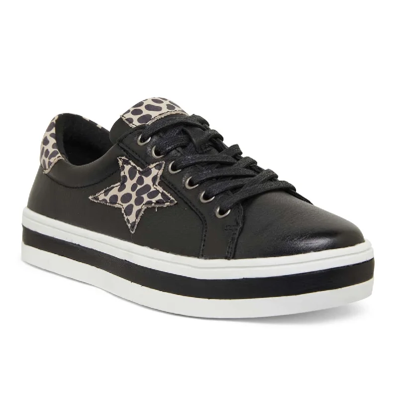 Ultra Sneaker in Black And Leopard Leather