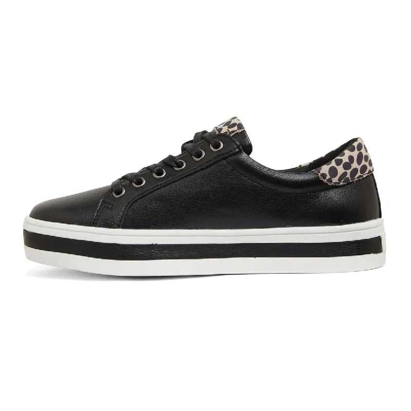 Ultra Sneaker in Black And Leopard Leather