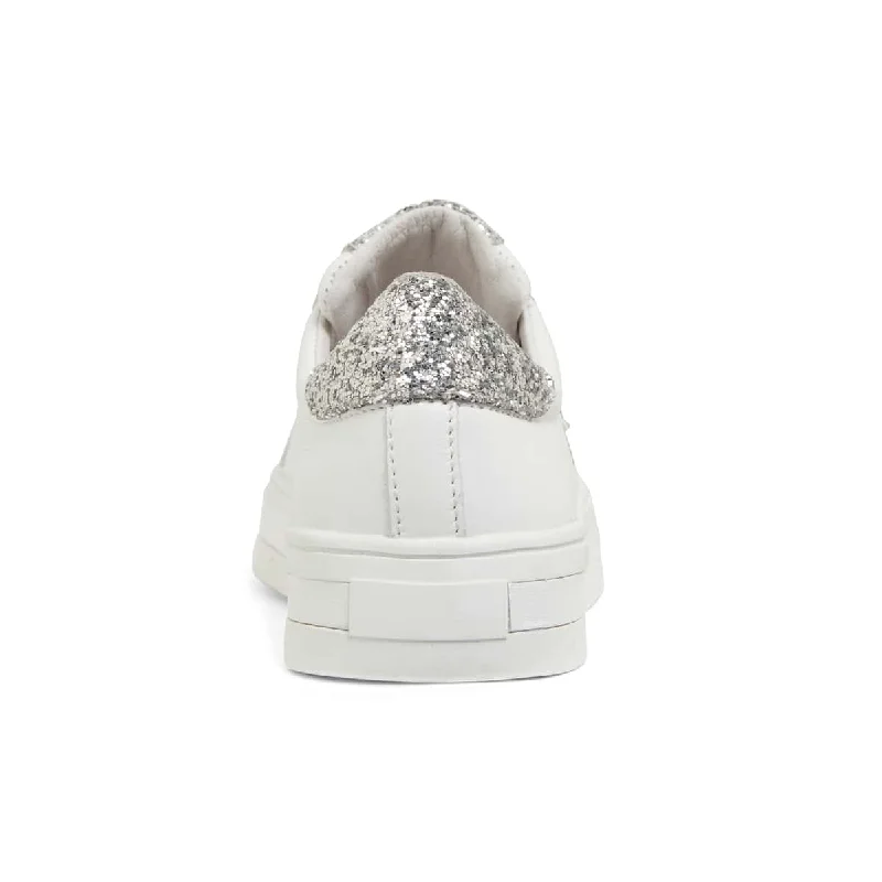 Ultra Sneaker in White Glitter Leather